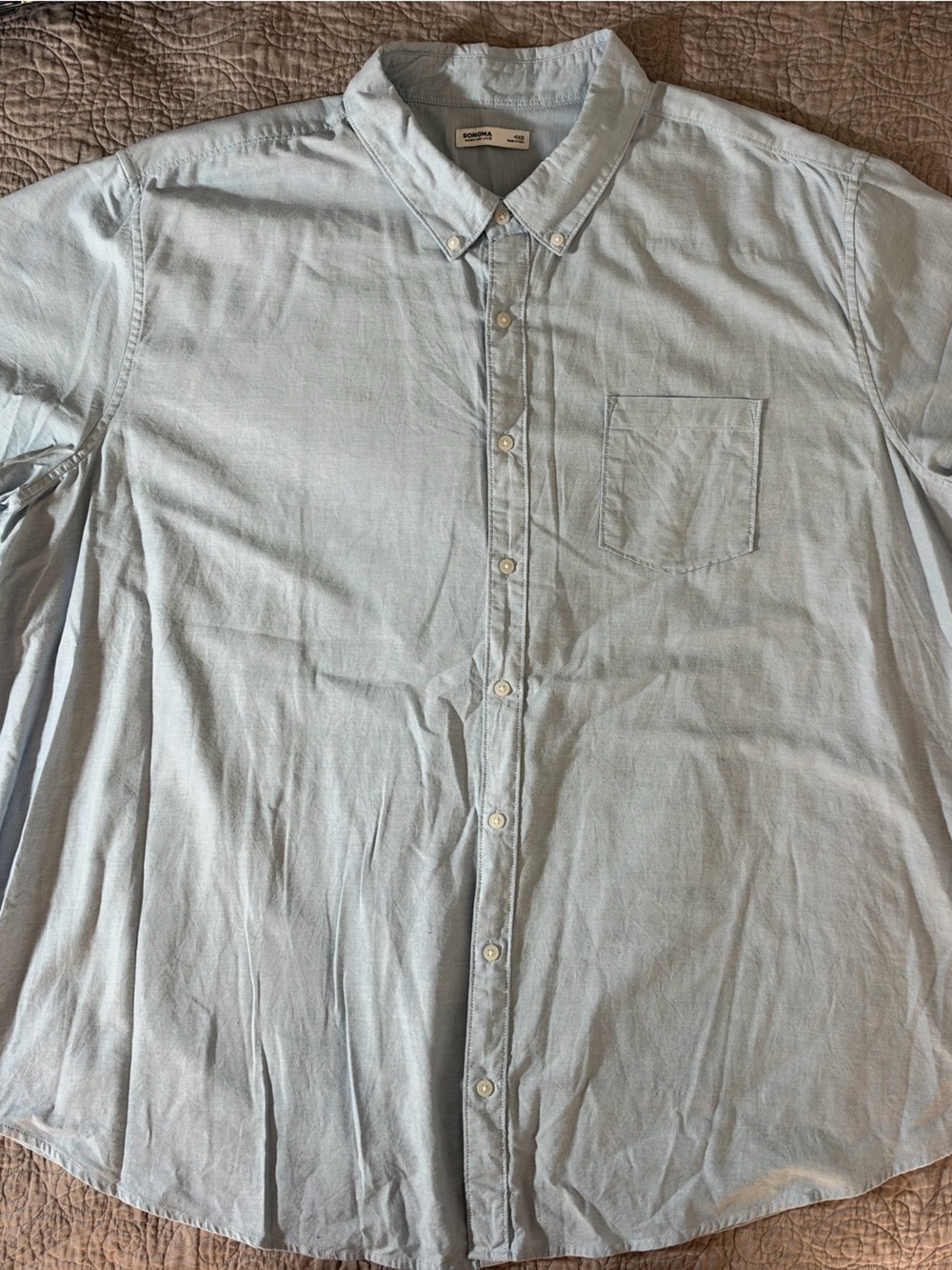 Sonoma Light Blue Casual Button-Down Shirt 4XB